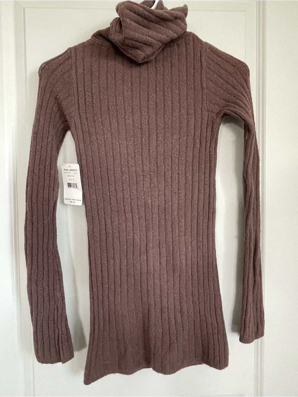 NWT Free People Mushroom Brown Ribbed Turtleneck Sweater | Size S | $98 Retail